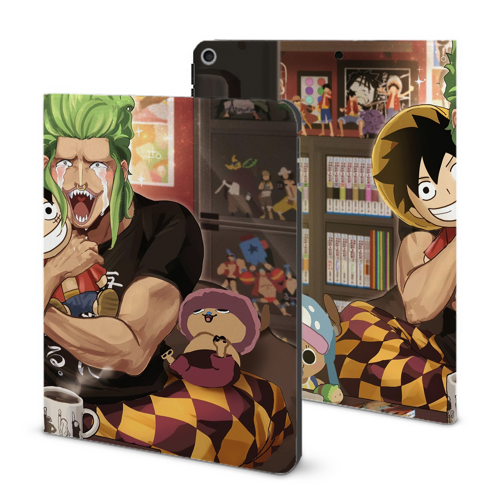 （画像用） ワンピース ONE PIECE IPad ケース ブック型 PUレザー TPU 耐衝撃 軽量 薄型 ペン収納なし 全面保護 IPad 各モデル対応